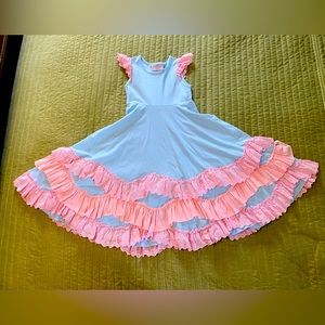 EUC girls size 4 Serendipity dress pink and blue